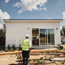 The ADU Guy LA construction setup for ADU building in Los Angeles project site